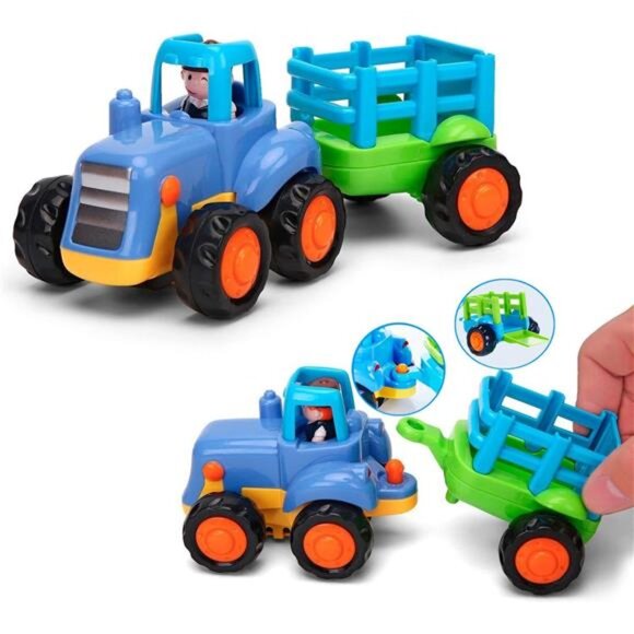 Friction Powered Cars Push and Go Trucks Construction Vehicles Toys Set - Picture 3 of 8